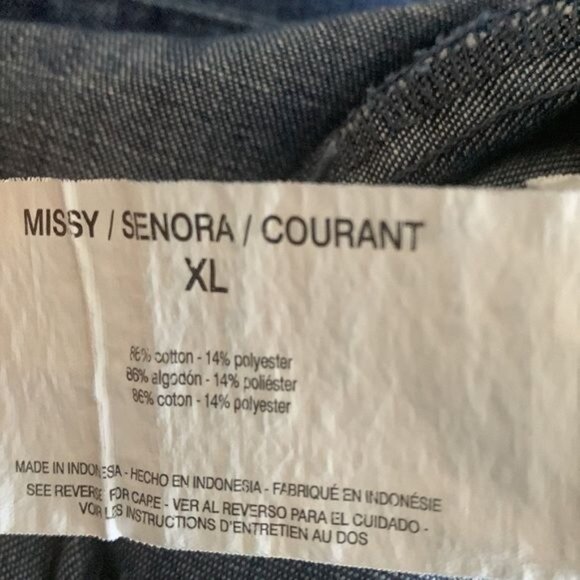 Martha Stewart Everyday Denim Top XL Cotton/Polyester Blue - Picture 4 of 10